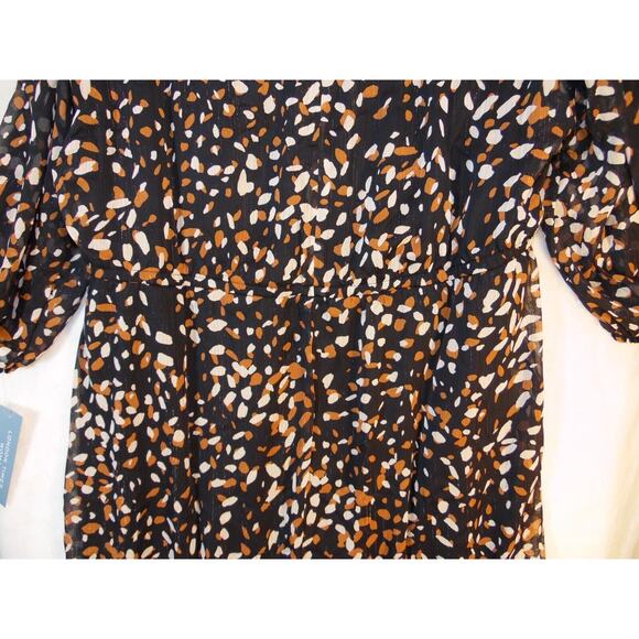 NWT London Times Dress Womens 16W Multi Tie Neck Chiffon Fit‎ & Flare Midi $130 - Picture 13 of 13